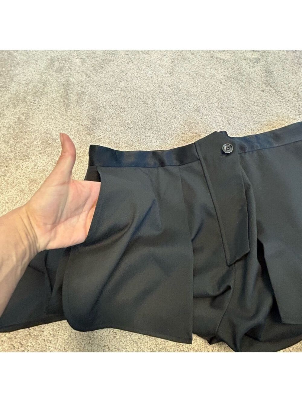 Zara Inside Out Tailored Trouser Dress Pants High Waisted Straight Leg Black XL - Picture 4 of 16